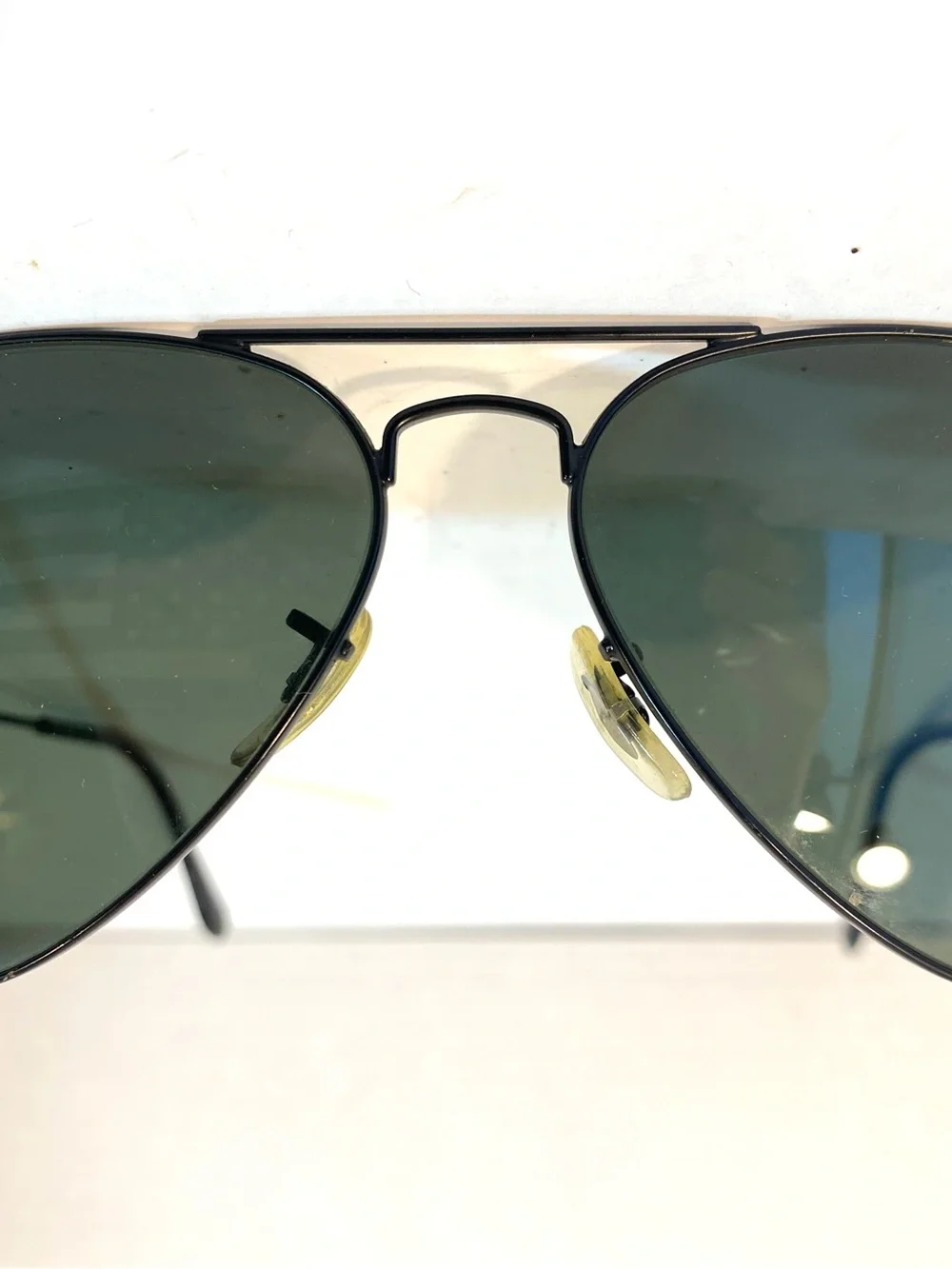RAY-BAN RB3025 Large Aviator Black Metal Frame Polarized Sunglasses W3361 Italy